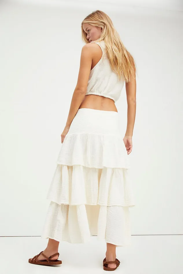 Women Skirts Free People Can039t Stop The Spring Tiered Maxi Skirt Solitary Star
