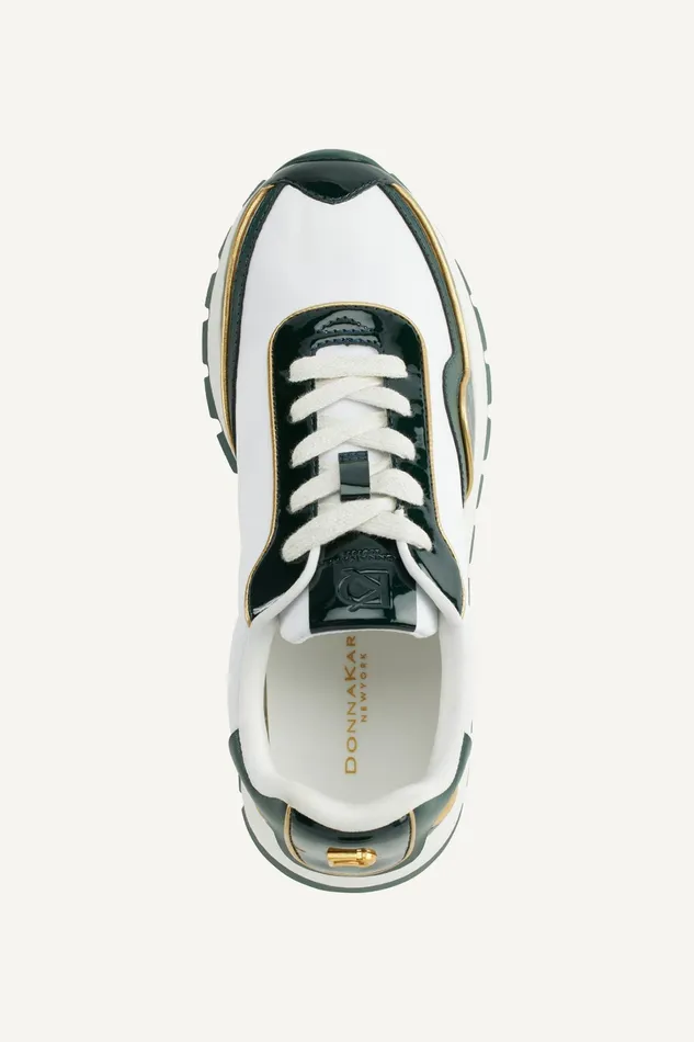 Women Sneakers Donna Karan BINX LACE UP SNEAKER Whiteforest Green