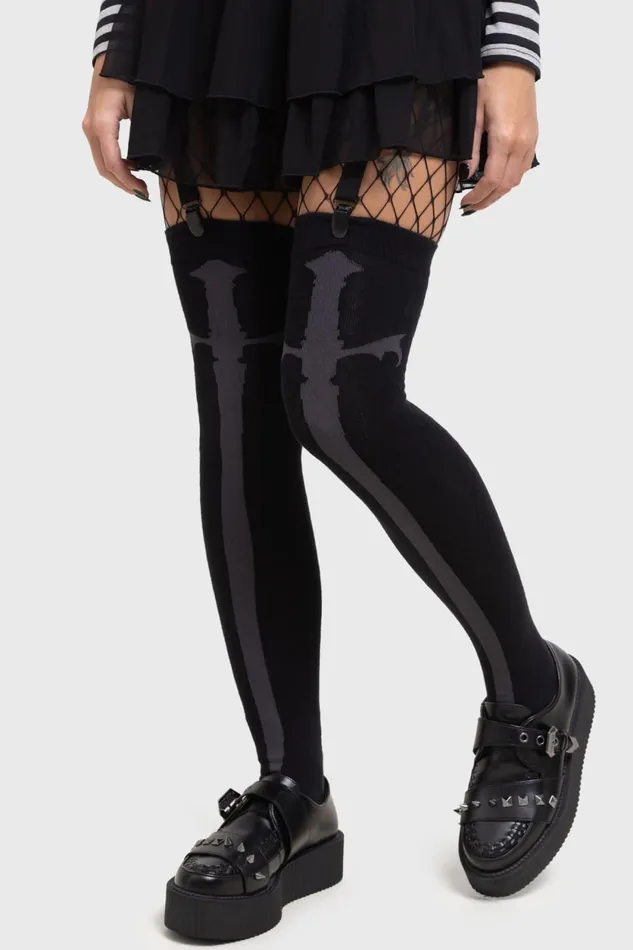 Women Socks and Tights Killstar Swordstorm Knee High Socks