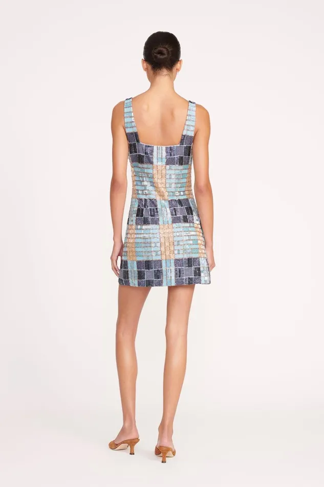 Women STAUD Dresses LE SABLE DRESS FRENCH BLUE MEGA PLAID Women STAUD Dresses LE SABLE DRESS FRENCH BLUE MEGA PLAID