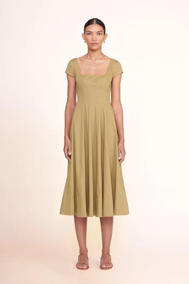 Women STAUD Dresses SHORT SLEEVE WELLS DRESS KHAKI