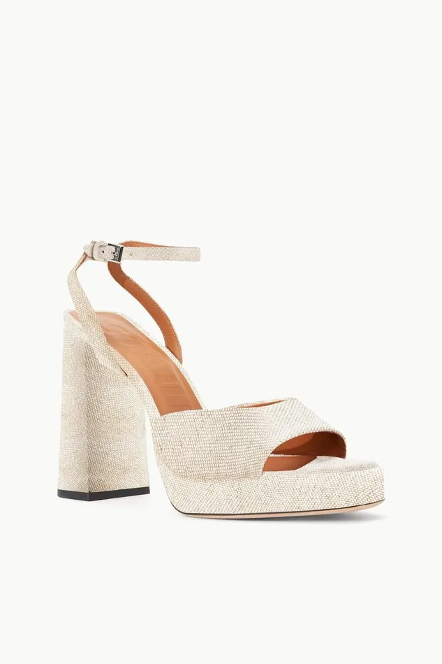Women STAUD Heels SOLANGE PLATFORM NATURAL LINEN