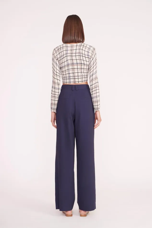 Women STAUD Knits DEANNA SWEATER CREME DRAWN PLAID Women STAUD Knits DEANNA SWEATER CREME DRAWN PLAID
