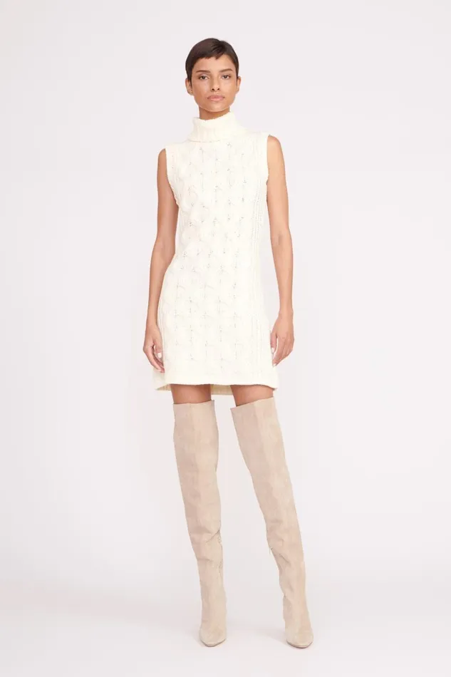 Women STAUD Knits MOD DRESS IVORY