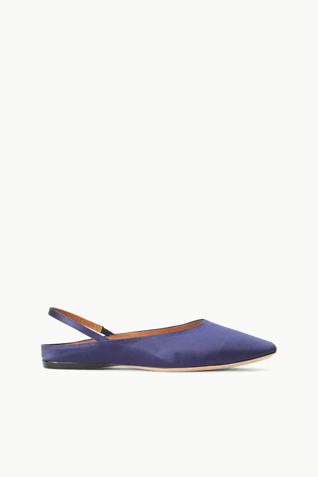 Women STAUD Mules and Flats JANINE MULE NAVY SATIN