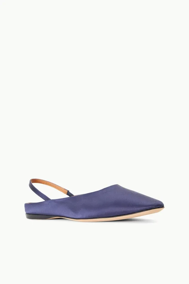 Women STAUD Mules and Flats JANINE MULE NAVY SATIN Women STAUD Mules and Flats JANINE MULE NAVY SATIN
