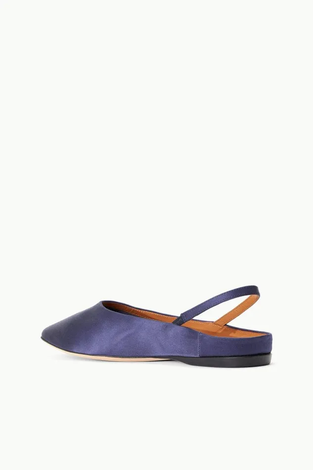 Women STAUD Mules and Flats JANINE MULE NAVY SATIN Women STAUD Mules and Flats JANINE MULE NAVY SATIN