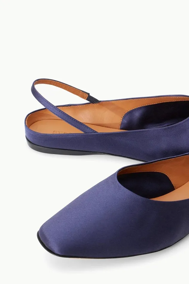 Women STAUD Mules and Flats JANINE MULE NAVY SATIN Women STAUD Mules and Flats JANINE MULE NAVY SATIN