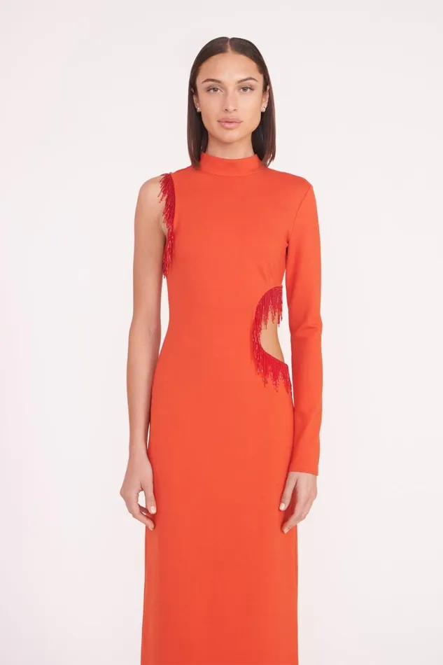 Women STAUD Occasion Dresses KIRSTEN DRESS FIRE RED Women STAUD Occasion Dresses KIRSTEN DRESS FIRE RED