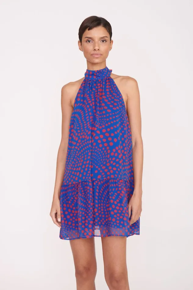 Women STAUD Occasion Dresses MARLOWE DRESS LAPIS WAVY DOT Women STAUD Occasion Dresses MARLOWE DRESS LAPIS WAVY DOT