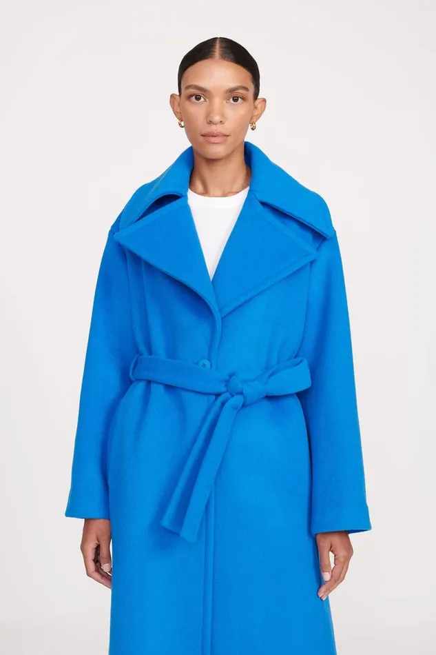 Women STAUD Outerwear and Jackets CARVER COAT DIRECTOR BLUE Women STAUD Outerwear and Jackets CARVER COAT DIRECTOR BLUE