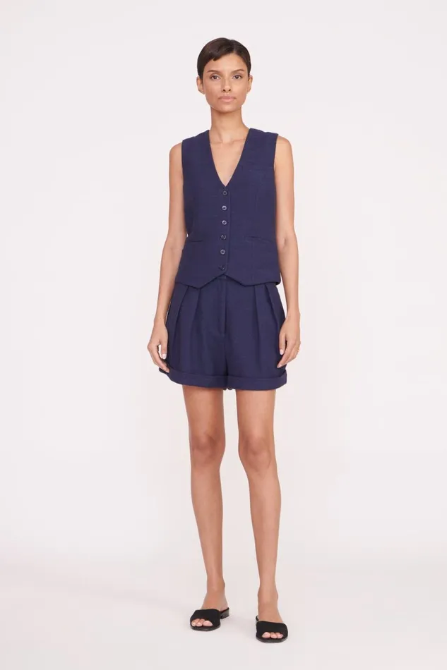 Women STAUD Pants and Shorts LUISA SHORT NAVY SUITING