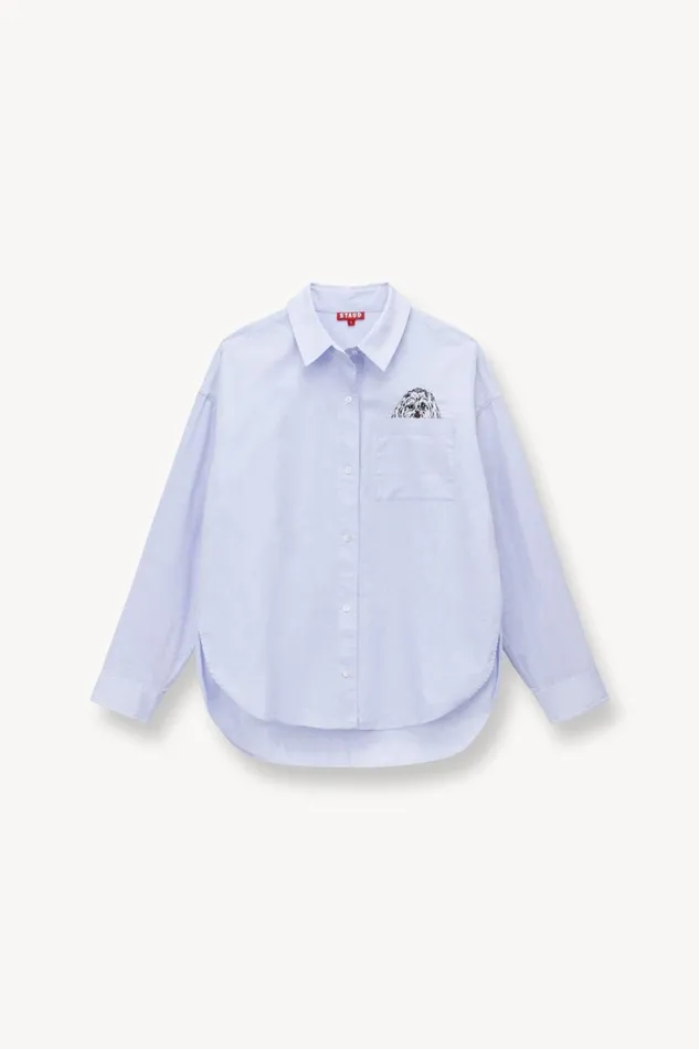 Women STAUD Pet Ready To Wear CUSTOM STAUD X CBONZ CLASSIC OVERSIZED SHIRT OXFORD BLUE