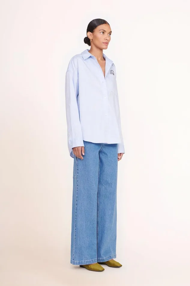 Women STAUD Pet Ready To Wear CUSTOM STAUD X CBONZ CLASSIC OVERSIZED SHIRT OXFORD BLUE