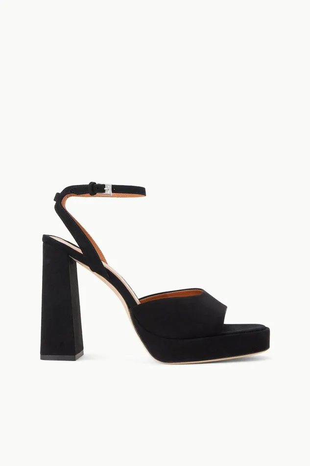 Women STAUD Platforms and Wedges SOLANGE PLATFORM BLACK SUEDE