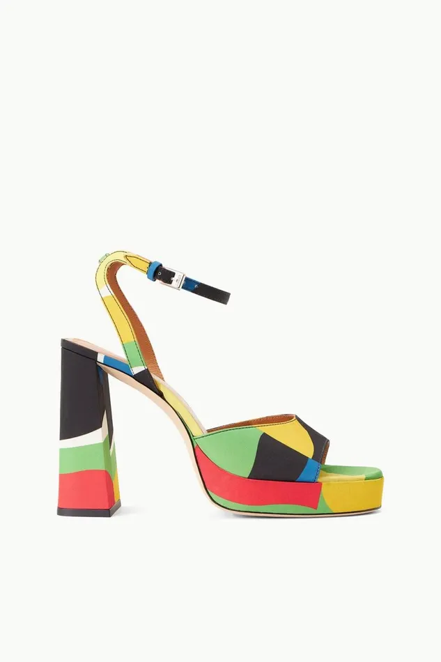 Women STAUD Platforms and Wedges SOLANGE PLATFORM MARBLE WAVE TAFFETA