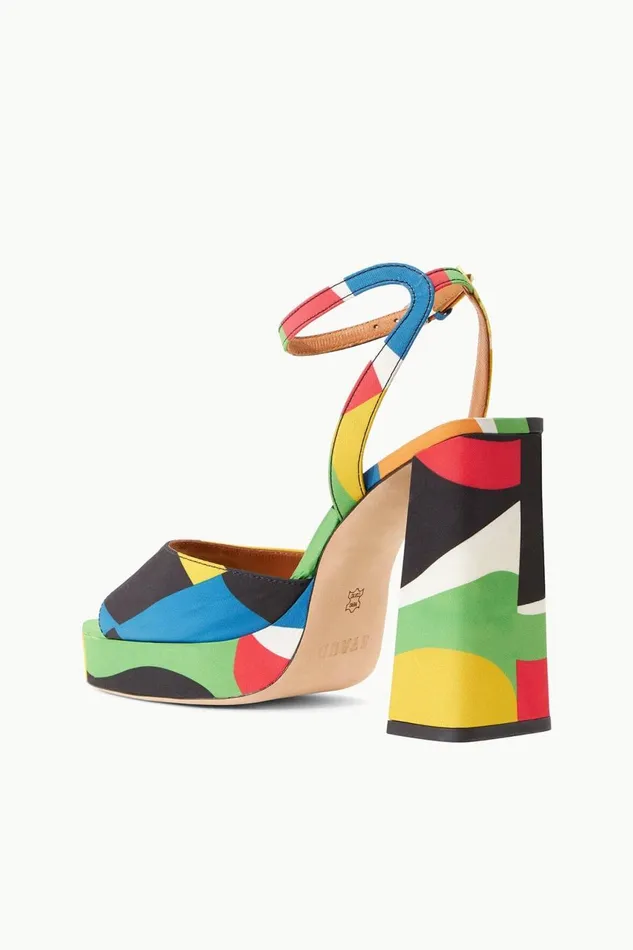 Women STAUD Platforms and Wedges SOLANGE PLATFORM MARBLE WAVE TAFFETA