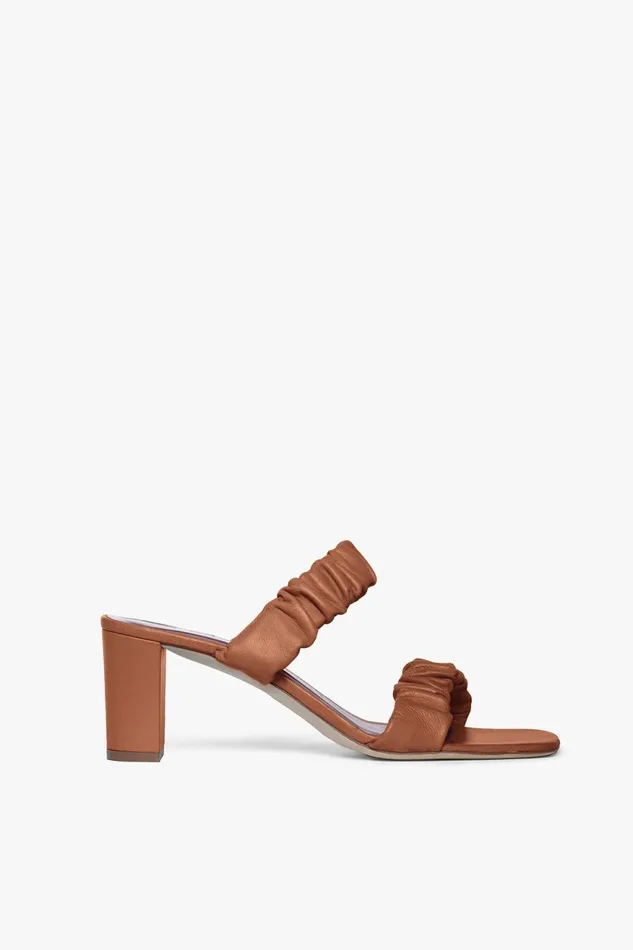 Women STAUD Sandals FRANKIE RUCHED SANDAL TAN