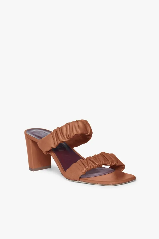 Women STAUD Sandals FRANKIE RUCHED SANDAL TAN