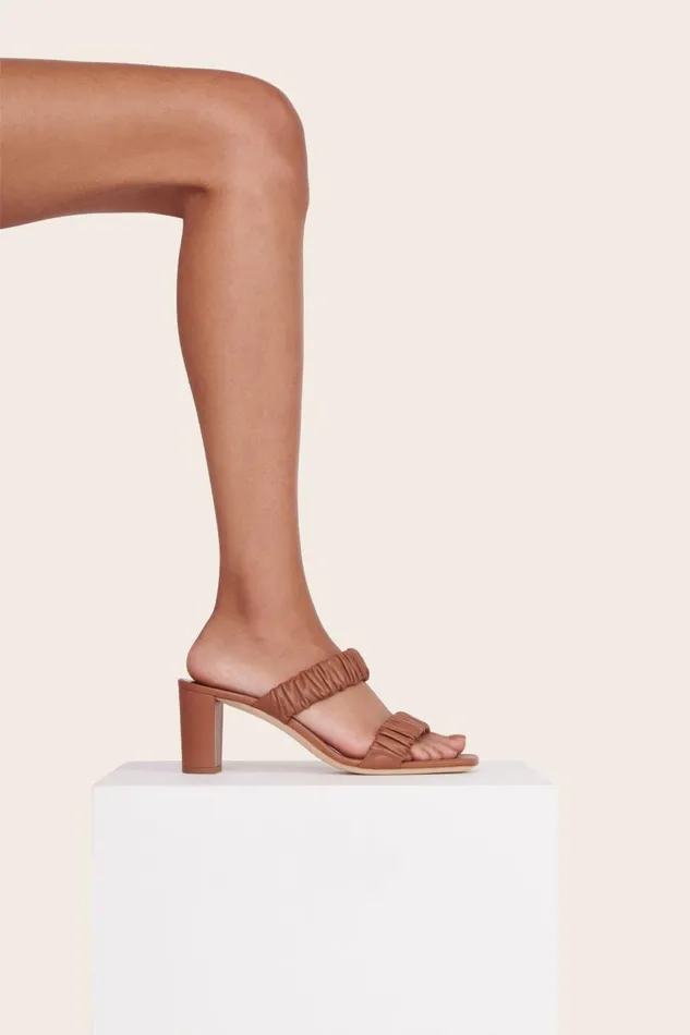 Women STAUD Sandals FRANKIE RUCHED SANDAL TAN