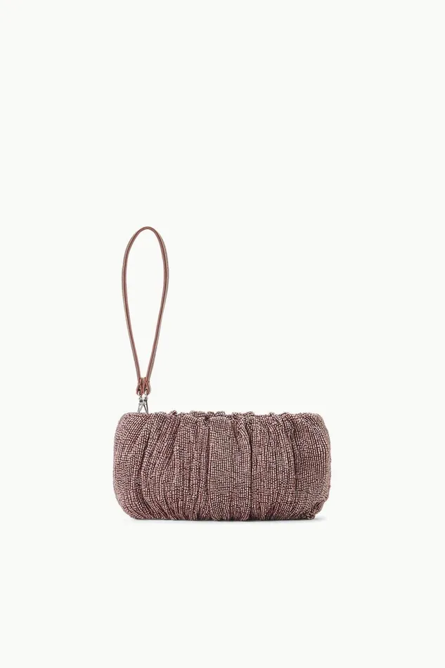 Women STAUD Shoulder BEADED BEAN BAG MAHOGANY Women STAUD Shoulder BEADED BEAN BAG MAHOGANY