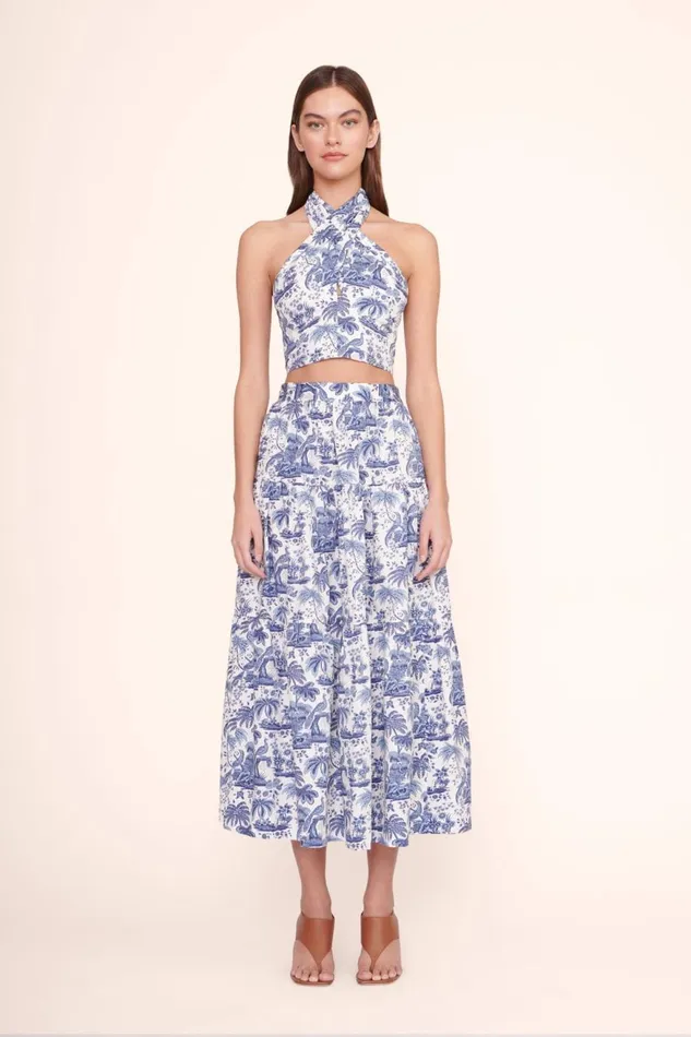 Women STAUD Skirts SEA SKIRT BLUE TOILE