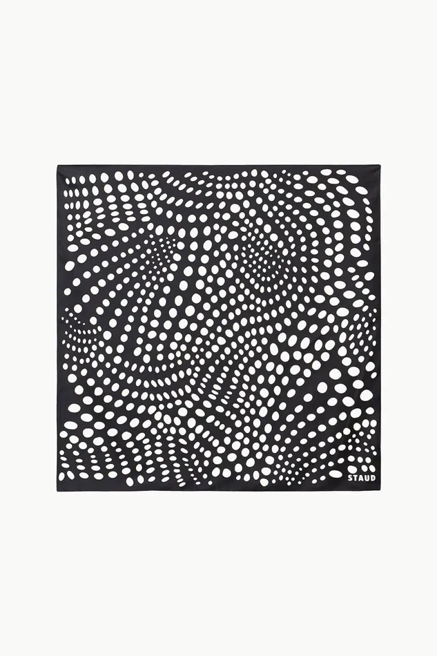 Women STAUD Swim SILK SCARF BLACK WAVY DOT Women STAUD Swim SILK SCARF BLACK WAVY DOT