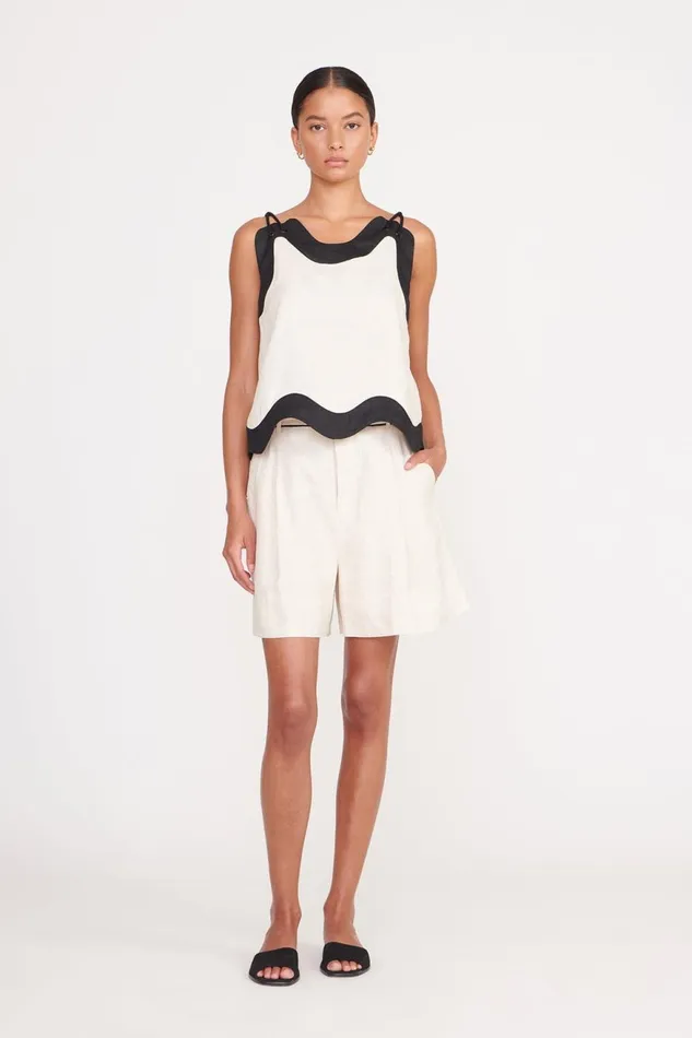 Women STAUD Tops RENATA TOP NATURAL BLACK Women STAUD Tops RENATA TOP NATURAL BLACK