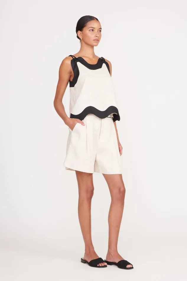 Women STAUD Tops RENATA TOP NATURAL BLACK Women STAUD Tops RENATA TOP NATURAL BLACK