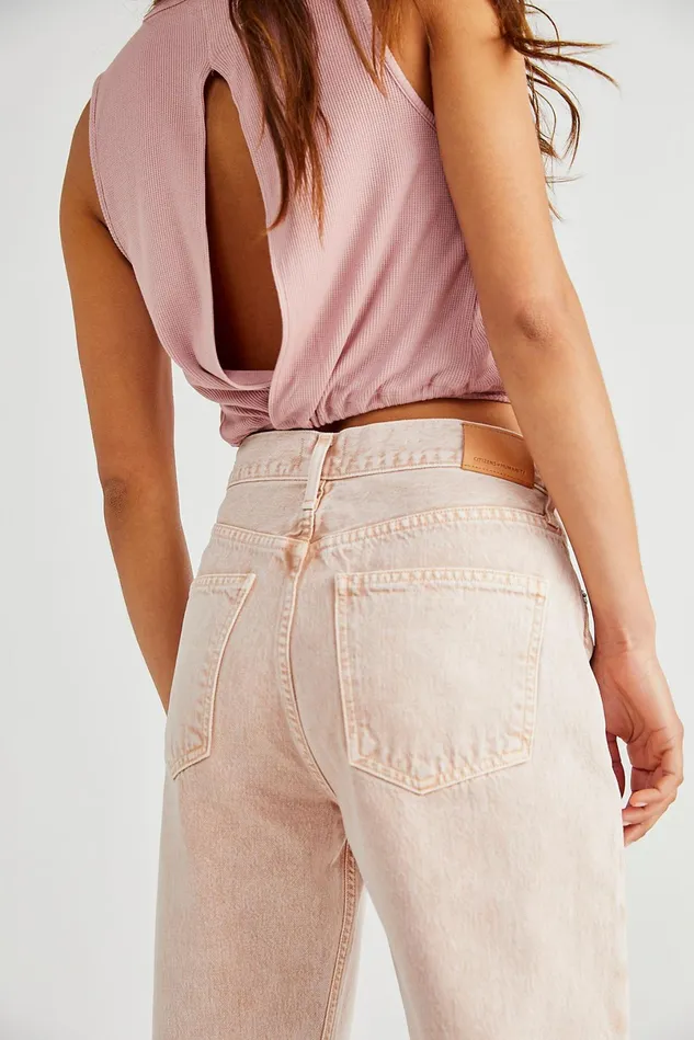 Women StraightLeg Jeans Free People Citizens Of Humanity Marlee Relaxed Taper Jeans Cactus Bloom