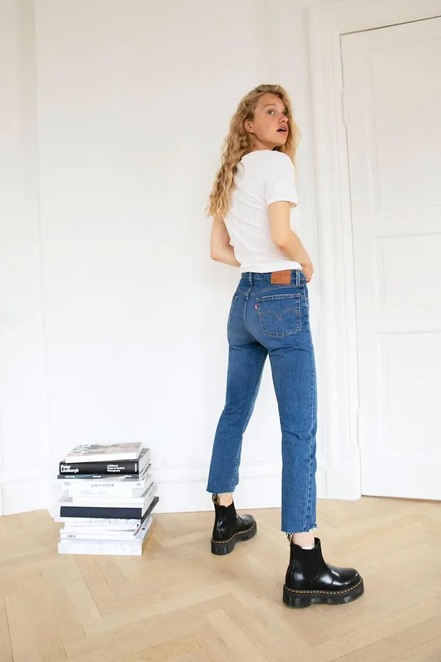 Women StraightLeg Jeans Free People Levis 501 Crop Jeans Charleston Fun