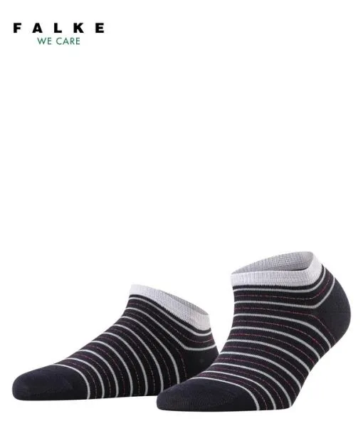 Women Stripe Shimmer Women Sneaker Socks Dark Navy FALKE Ankle Socks