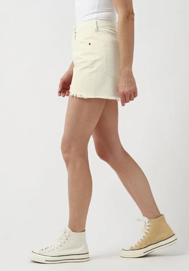 Women Super High Rise Joanna Frayed Shorts Turtledove Buffalo David Bitton Shorts and Skirts