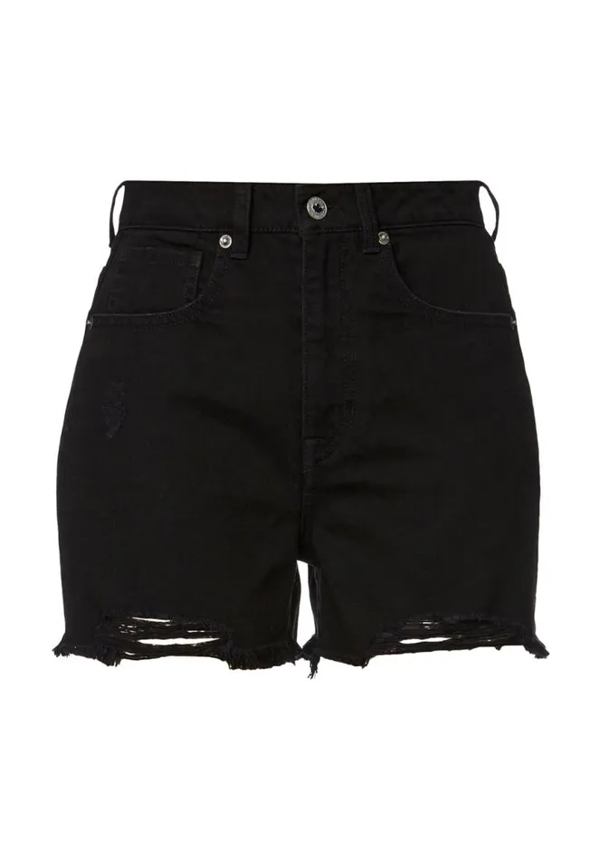 Women Super High Rise Joanna Frayed Shorts Turtledove Buffalo David Bitton Shorts and Skirts