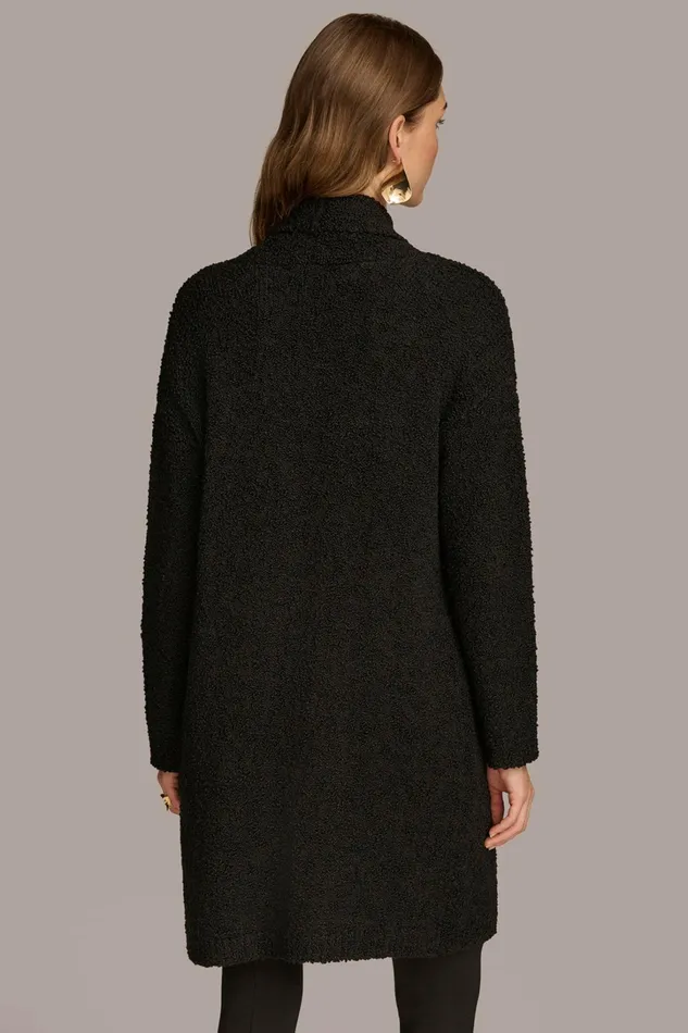Women Sweaters And Tops Donna Karan LONG OPENFRONT CARDIGAN Black