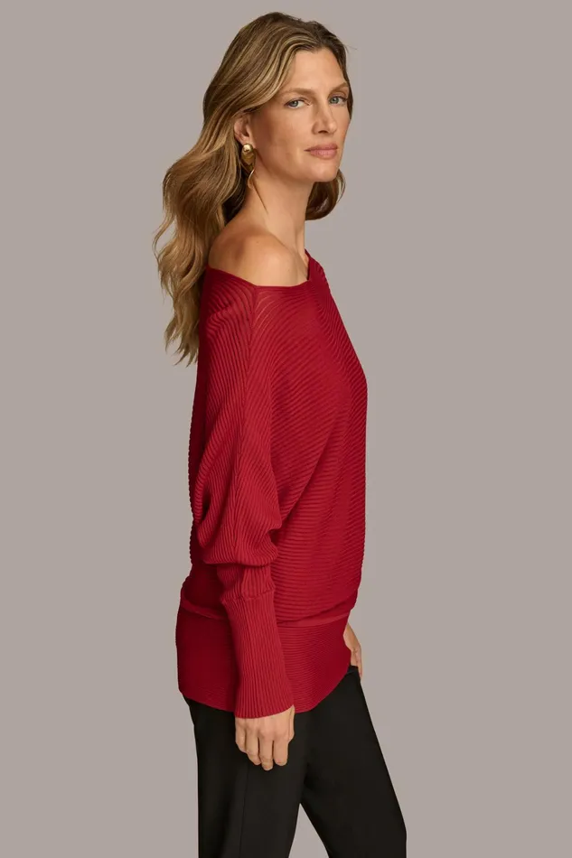 Women Sweaters And Tops Donna Karan OVERSIZED SWEATER Metropolitan Red