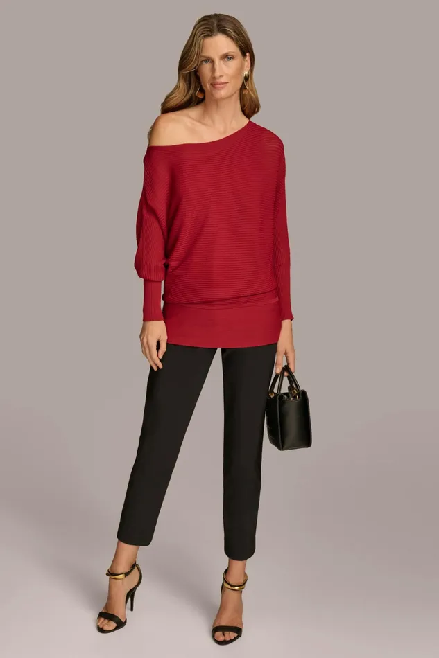 Women Sweaters And Tops Donna Karan OVERSIZED SWEATER Metropolitan Red