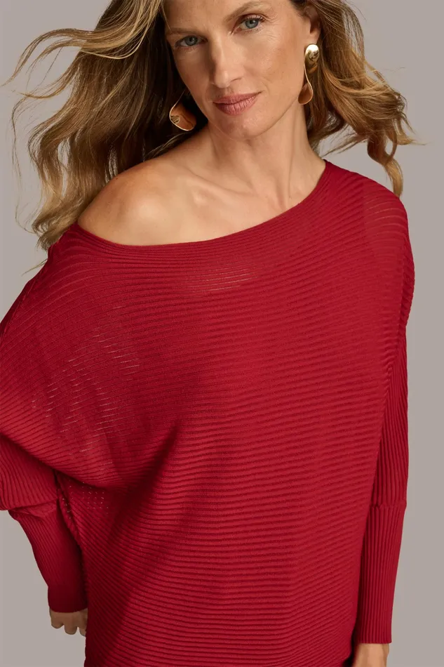 Women Sweaters And Tops Donna Karan OVERSIZED SWEATER Metropolitan Red