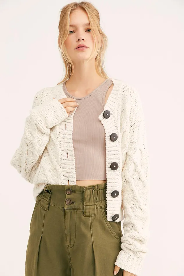 Women Sweaters Free People Bonfire Cardi Cream