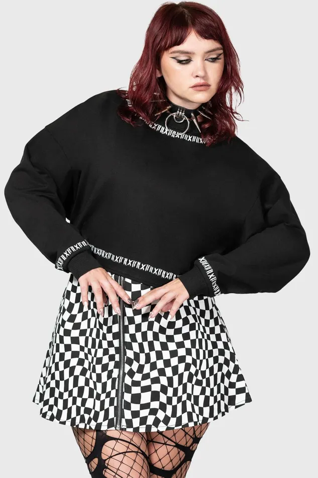 Women Sweaters Killstar Fright N Terror Crop Sweater