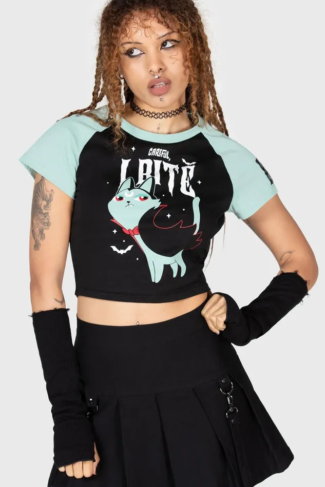 Women TShirts and Vests Killstar Cat Spat Shrunk Tee