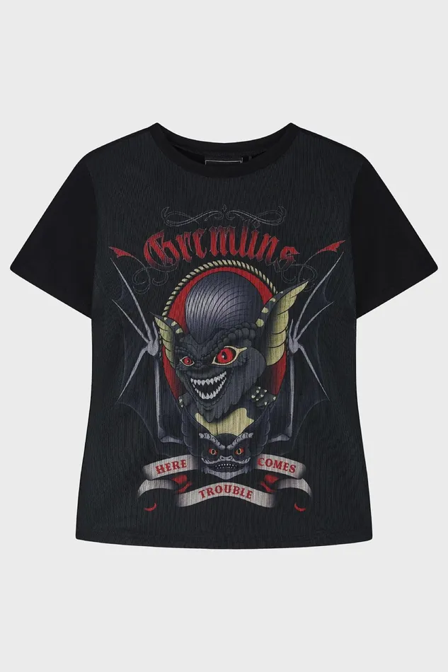 Women TShirts and Vests Killstar Here Comes Trouble Fitted T Shirt