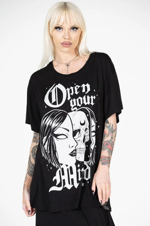 Women TShirts and Vests Killstar Inside Your Mind Relaxed Top