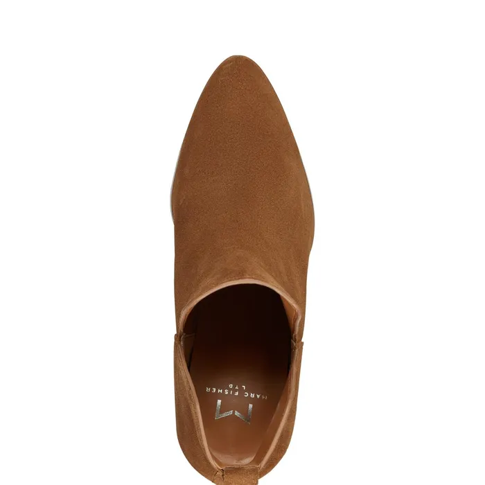Women Tanilla Heeled Bootie Camel Suede Marc Fisher Booties