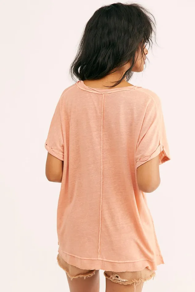 Women Tops Free People We The Free Under The Sun Tee Peach Pit