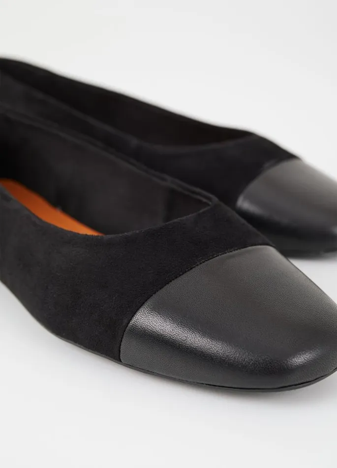 Women Vagabond Ballet Flats JOLIN SHOES Black Suedeleather