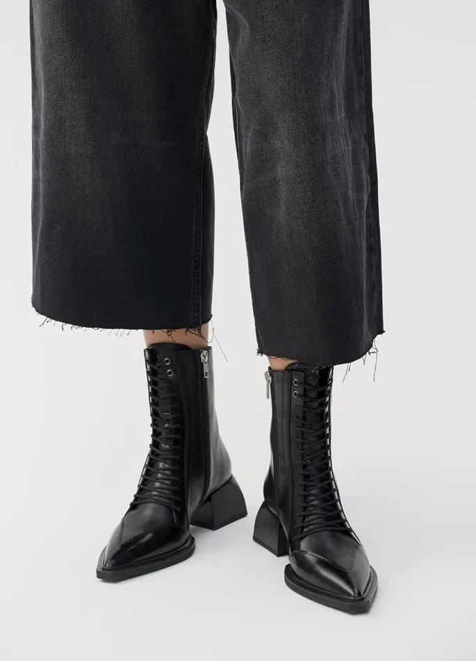 Women Vagabond Boots VIVIAN BOOTS Black Leathercomb