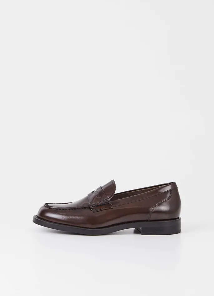 Women Vagabond Loafers NAIMA LOAFER Dark Brown Polished Leather