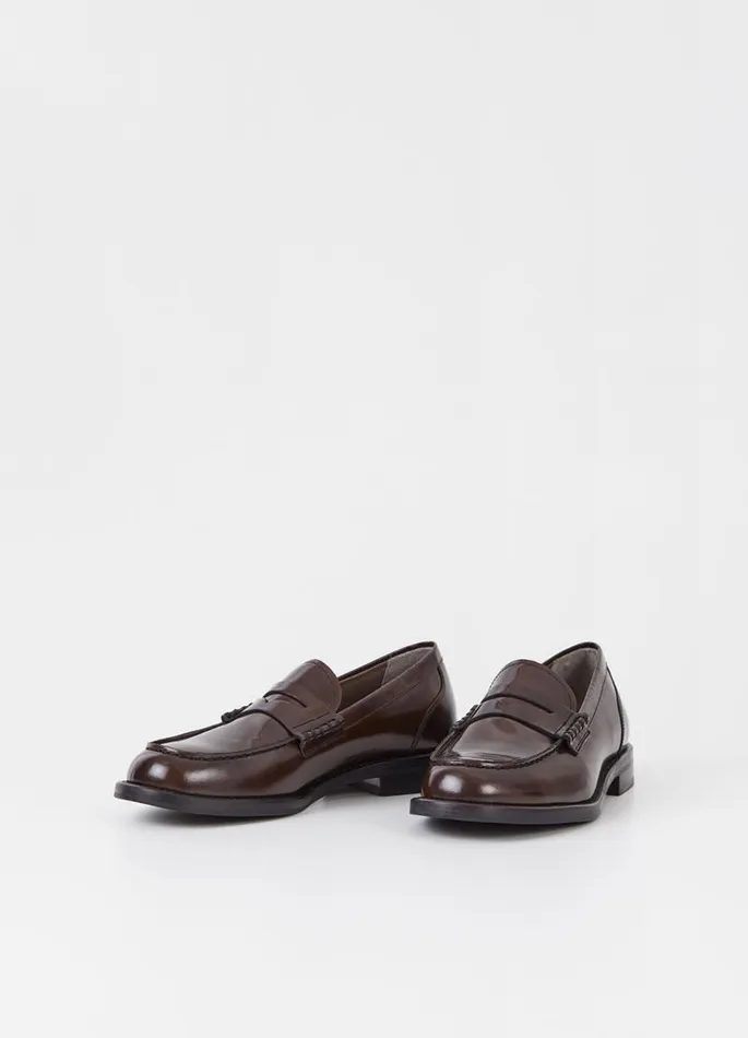 Women Vagabond Loafers NAIMA LOAFER Dark Brown Polished Leather