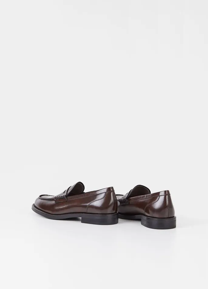 Women Vagabond Loafers NAIMA LOAFER Dark Brown Polished Leather